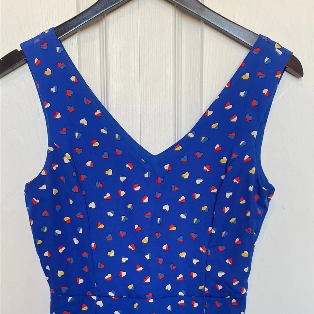 Modcloth Blue Heart Pattern Mini Dress - Picture 3 of 4